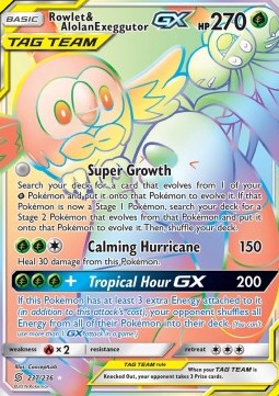 Rowlet & Alolan Exeggutor GX - Unified Minds (Secret Rare) [UNM-237]