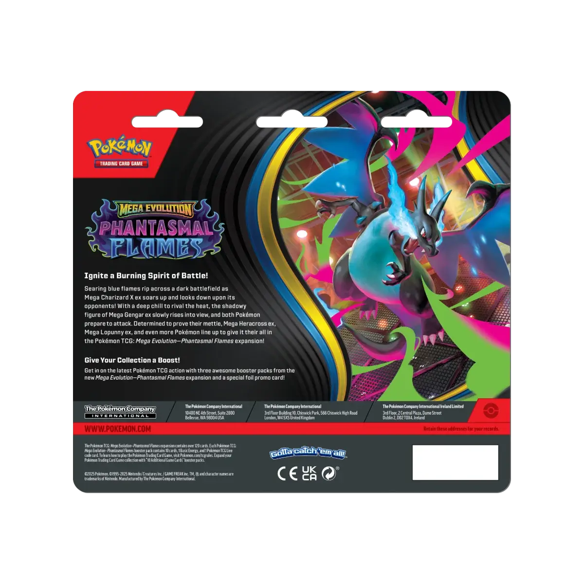 Pokémon – Mega Evolution: Phantasmal Flames – 3 Pack Blister CardStation