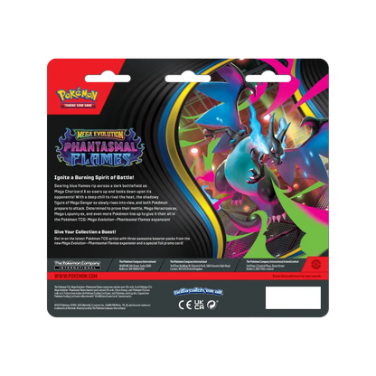 Pokémon – Mega Evolution: Phantasmal Flames – 3 Pack Blister CardStation