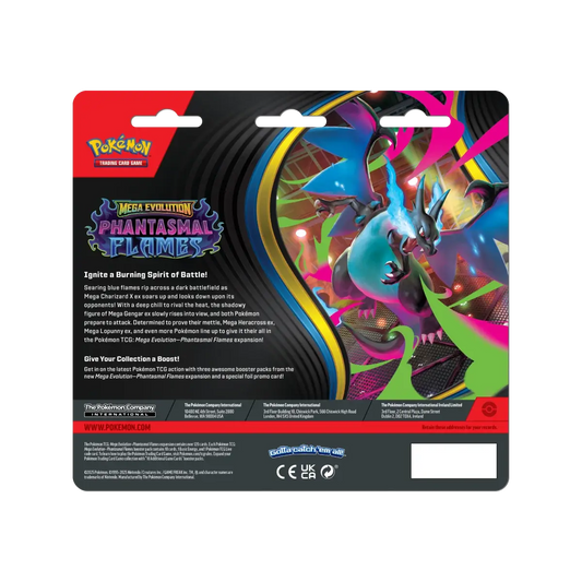Pokémon – Mega Evolution: Phantasmal Flames – 3 Pack Blister CardStation