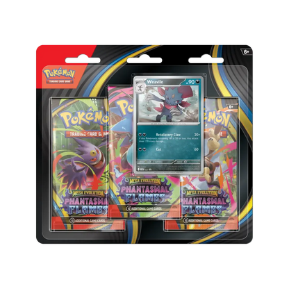 Pokémon – Mega Evolution: Phantasmal Flames – 3 Pack Blister CardStation