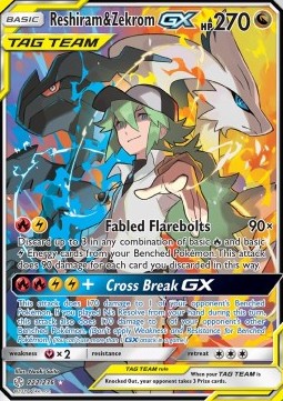 Reshiram & Zekrom GX - Cosmic Eclipse (Ultra Rare) [CEC-222]