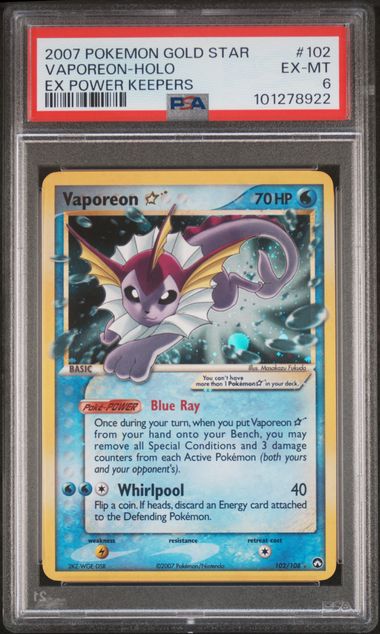 Vaporeon Gold Star - EX Power Keepers - PSA6 CardStation