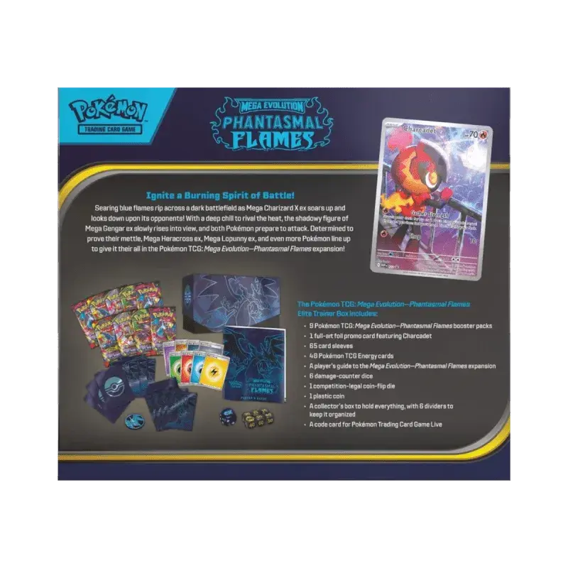 Pokémon – Mega Evolution: Phantasmal Flames – Elite Trainer Box – Mega Charizard X CardStation