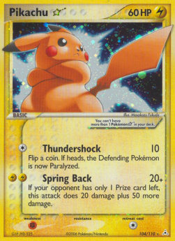 Pikachu Gold Star (HP 104) CardStation