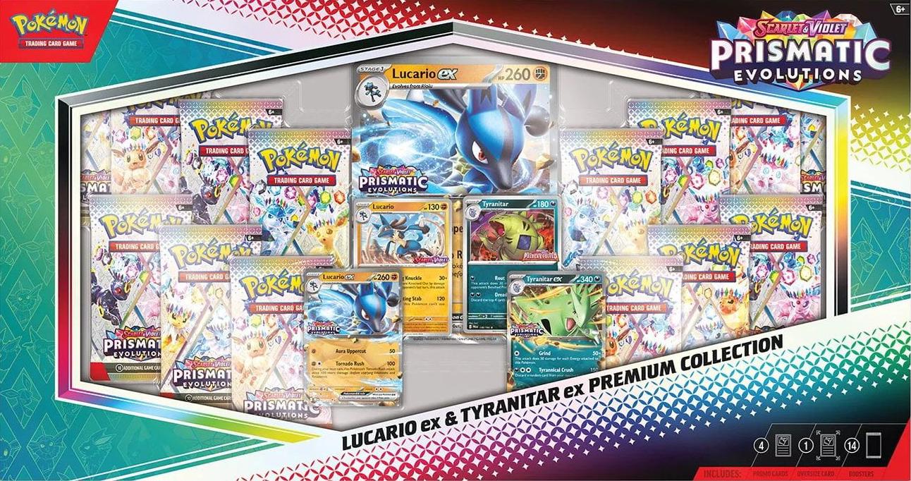 Pokémon – Prismatic Evolutions – Lucario ex & Tyranitar ex Premium Collection