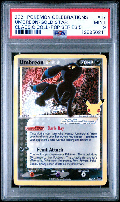 Umbreon Gold Star #17 – Celebrations Classic Collection – PSA 9